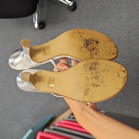 💙 women's shoes Steve Madden heels silver 7.5 - Picture 5 of 5